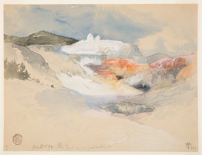 イエローストーン、温泉 作： Thomas Moran