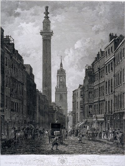 フィッシュ・ストリート・ヒル、ロンドン、1795 作： Thomas Morris