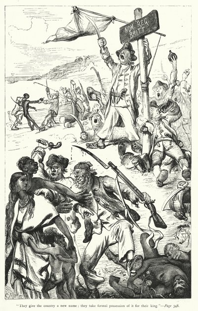 ジョナサン・スウィフトの『ガリバーズ・トラヴェルズ』のイラスト（彫刻）。 作： Thomas Morten