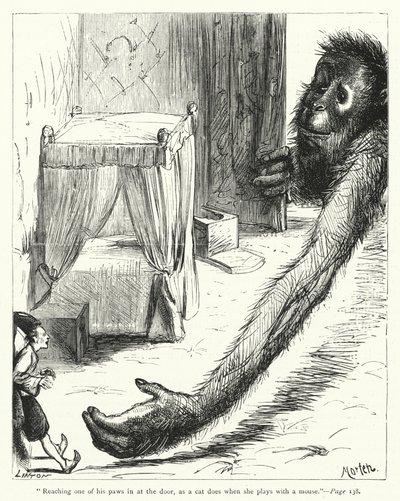 ジョナサン・スウィフトの『ガリバーズ・トラヴェルズ』のイラスト（彫刻）。 作： Thomas Morten
