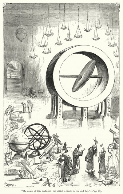 ジョナサン・スウィフトの『ガリバーズ・トラヴェルズ』のイラスト（彫刻）。 作： Thomas Morten