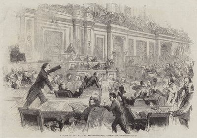 ワシントンの衆議院でのシーン 作： Thomas Nast