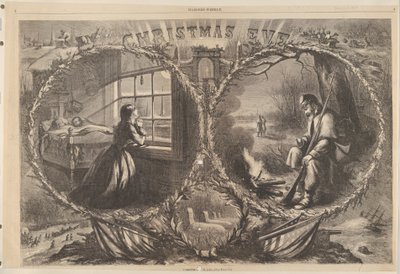 1862年1月3日、ハーパーズウィークリーから1862年のクリスマスイブ。 作： Thomas Nast