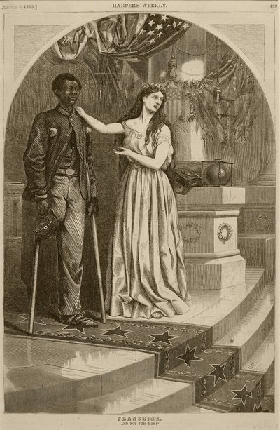 フランチャイズ、1865年8月5日、ハーパーズウィークリーから 作： Thomas Nast