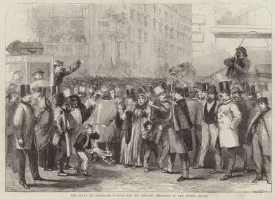 リンカーン氏を待っているボルチモアの群衆 作： Thomas Nast