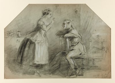 女と道化師(?) 作： Thomas Nast