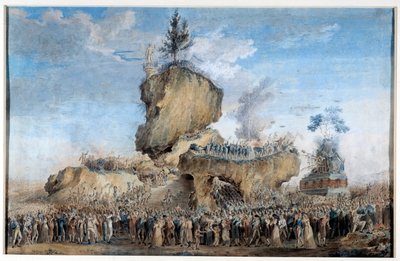 1793年の3月の野原での至高の存在の饗宴。トーマス・ノーデ（1778〜1810）の絵画 作： Thomas Naudet