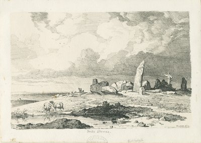 ビダルフムーア-&39;TheBridestones &39;：インクスケッチ 作： Thomas Peploe Wood