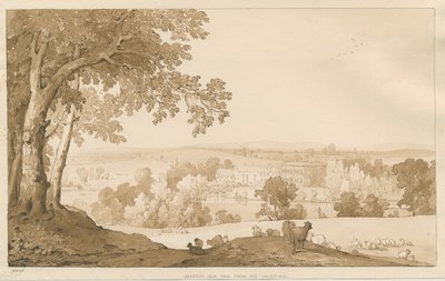 チャートリーホール：セピア画、1837年 作： Thomas Peploe Wood