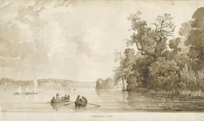 チリントンパーク-プール：セピア画、ND [1837-1838] 作： Thomas Peploe Wood