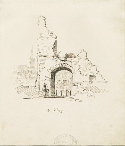 ダドリー城-キープ：鉛筆画、nd [19セント]（図面） 作： Thomas Peploe Wood