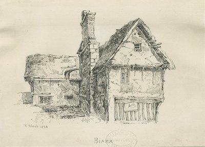 エクルシャル-ビアナホール：ペンとインクの描画、1833年 作： Thomas Peploe Wood