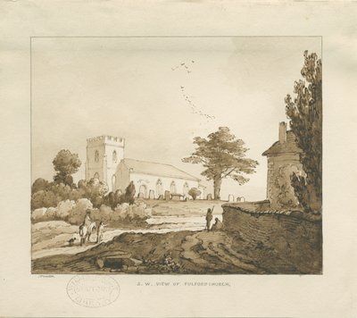 フルフォード教会：セピア色の描画 作： Thomas Peploe Wood