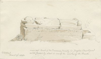 ゲイトン教会：鉛筆とウォッシュのデッサン、1838年3月27日（デッサン） 作： Thomas Peploe Wood