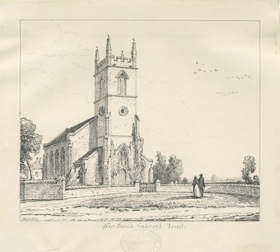 ニードウッド-「新しい教会」：ペン画、1837年 作： Thomas Peploe Wood