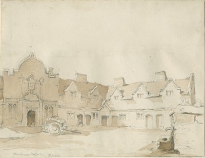 スタッフォード-救貧院：ペン画、1837年 作： Thomas Peploe Wood