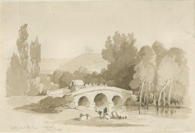 スタッフォード-ミルフォードのホリーフォード橋：セピア色の図面、1838年6月7日（図面） 作： Thomas Peploe Wood