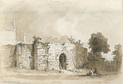 スタッフォード-セントトーマス」[優先]：ペンとセピアの描画、1839年 作： Thomas Peploe Wood