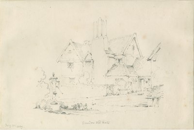 スタンドンホール：鉛筆画、1839年2月25日 作： Thomas Peploe Wood