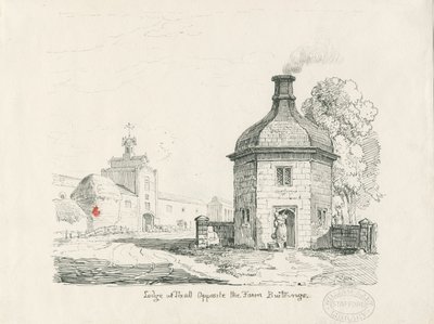 Tixall-ロッジ：ペンとインクの描画 作： Thomas Peploe Wood