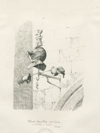 ビダルフ教会の墓-ウィリアムボウヤー：ペンとインクの描画 作： Thomas Peploe Wood