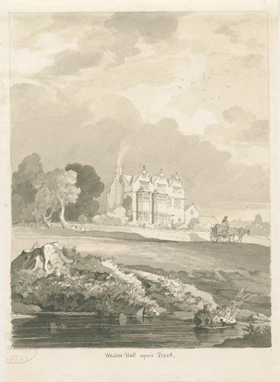 ウェストンオントレント-ホール：セピア色の描画 作： Thomas Peploe Wood