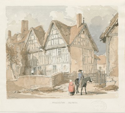 ウィギントンオールドホール：水彩画、1841年 作： Thomas Peploe Wood