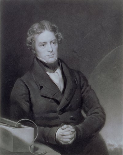 ヘンリーカズンズ（d.1864）c.1841によって彫刻されたマイケルファラデー（1791-1867）の肖像 作： Thomas Phillips