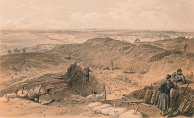 マラコフの溝、バッテリージェルヴェ、レダンの後部、1856年 作： Thomas Picken