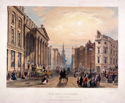マンションハウスとチープサイド、ロンドン、1851 作： Thomas Picken