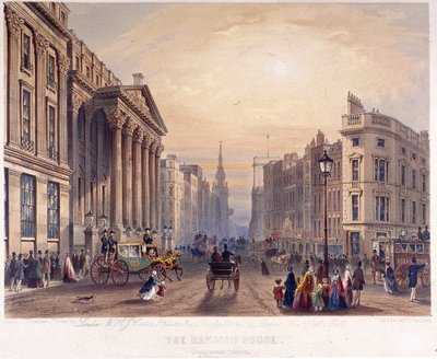 マンション ハウスの外観、ロンドン、1851 年 作： Thomas Picken