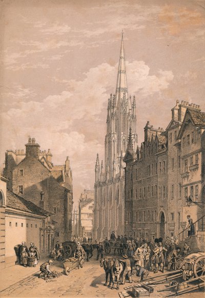 新しいアセンブリホール、エジンバラ、c1875 作： Thomas Picken
