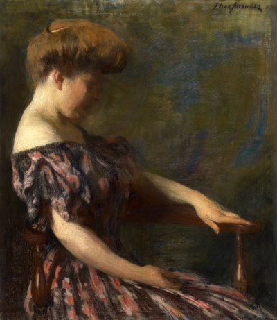 花のガウン、1906年。 作： Thomas Pollock Anshutz