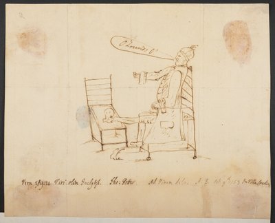 トーマス・ポッターMPによる自画像、Add MS 30867 f.92 作： Thomas Potter