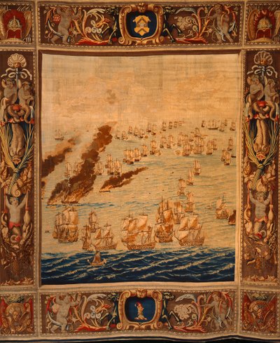 Mortlakeのタペストリー：Fireships in Action、1685年頃（織物） 作： Thomas Poyntz