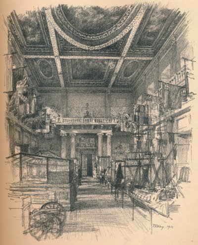 バンケットホールのインテリア、ホワイトホール宮殿、1902 作： Thomas Robert Way