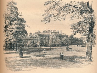 ケンジントン宮殿の南正面、1902 作： Thomas Robert Way