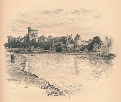 川からウィンザー城、1902 作： Thomas Robert Way