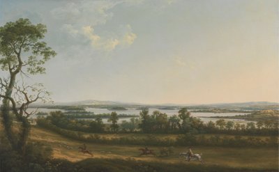 ノック ニニーから見たアーン湖、遠くにベリスル、アイルランド、ファーマナ州 作： Thomas Roberts