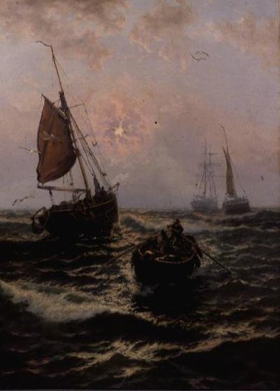 遭難した漁船 作： Thomas Rose Miles