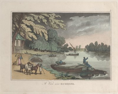 リッチモンドの近くの景色、「自然からのスケッチ」、1822 年、1822 年。作成者: トーマス・ローランドソン、ジョセフ・コンスタンティン・スタドラー。 作： ThomasThomas Rowlandson, Joseph Constantine Stadler Thomas Rowlandson, Joseph Constantine Stadler