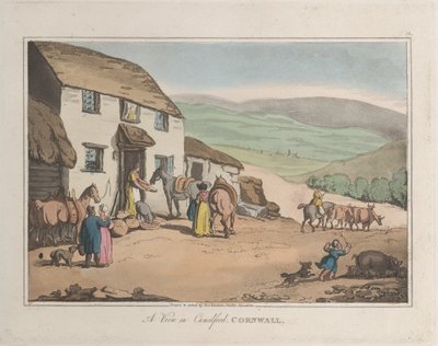 コーンウォールのキャメルフォードの眺め、「自然からのスケッチ」、1822 年、1822 年。作成者: Thomas Rowlandson、Joseph Constantine Stadler。 作： ThomasThomas Rowlandson, Joseph Constantine Stadler Thomas Rowlandson, Joseph Constantine Stadler
