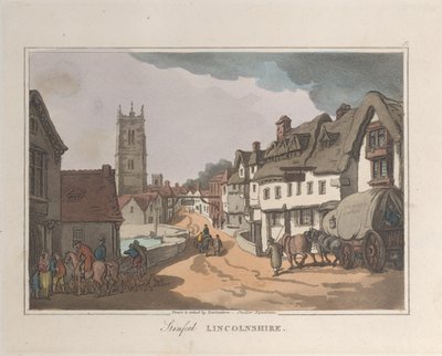Stamford Lincolnshire, from Sketches from Nature, 1822.1822.クリエイター。Thomas Rowlandson, Joseph Constantine Stadler. 作： ThomasThomas Rowlandson, Joseph Constantine Stadler Thomas Rowlandson, Joseph Constantine Stadler