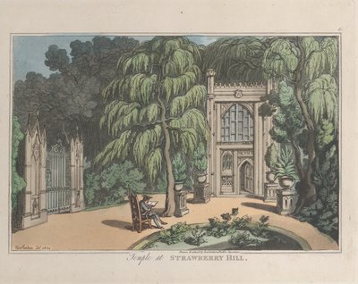 ストロベリー ヒルの神殿、『Sketches from Nature』、1822 年、1822 年。作成者: Thomas Rowlandson、Joseph Constantine Stadler。 作： ThomasThomas Rowlandson, Joseph Constantine Stadler Thomas Rowlandson, Joseph Constantine Stadler
