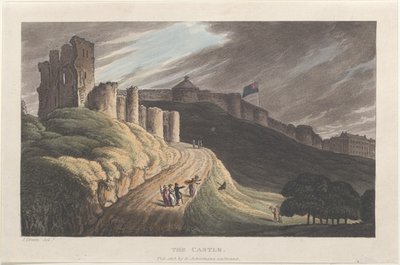 The Castle, from Poetical Sketches of Scarborough, 1813, 1813.クリエイター。トーマス・ローランドソン、ジョセフ・コンスタンティン・スタドラー、J・ブラック 作： Thomas Rowlandson, Joseph Constantine Stadler, J. Bluck