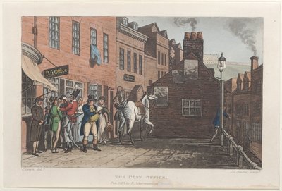 The Post Office, from Poetical Sketches of Scarborough, 1813, 1813.クリエイター。Thomas Rowlandson, Joseph Constantine Stadler, J. Bluck. 作： Thomas Rowlandson, Joseph Constantine Stadler, J. Bluck