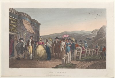 スカボローの詩的なスケッチからのテラス、1813年。 作： Thomas Rowlandson, Joseph Constantine Stadler, J. Bluck