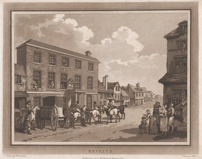 Reigate An Excursion to Brighthelmstone, June 1, 1790.は、1790年6月1日。作成者Thomas Rowlandson, Samuel Alken. 作： Thomas Rowlandson, Samuel Alken