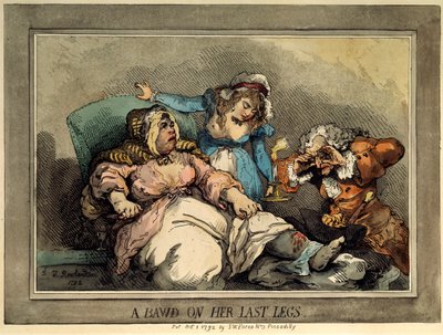 彼女の最後の足の大げさ、1792 作： Thomas Rowlandson