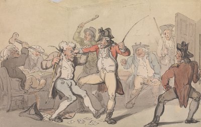 カードをこっそり出し抜いている「ブラック・レッグ」が発見された 作： Thomas Rowlandson